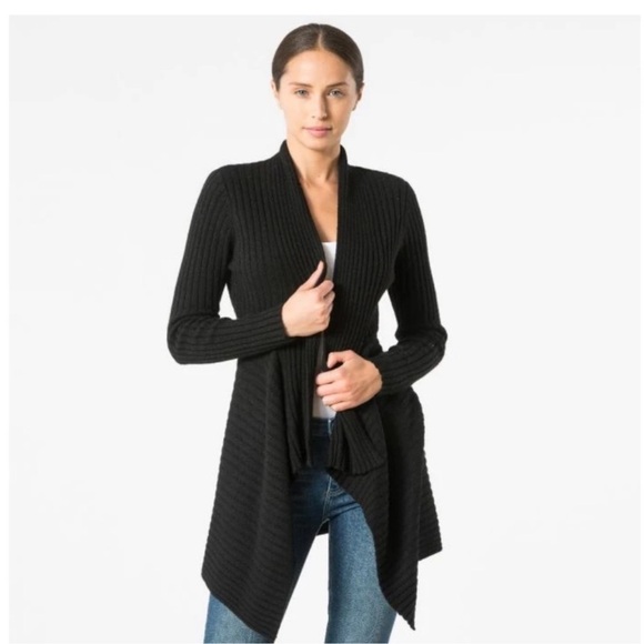 Autumn Cashmere New Rib Drape Cardigan Black NWT - Picture 4 of 11